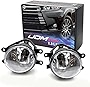 iJDMTOY LH/RH OEM-Spec Clear Lens Halogen Fog Lamps Compatible with Lexus is GS ES CT LX RX Toyota Camry Highlander Corolla Prius Scion xA, Driver Passenger Side Assembly w/ H11/H16 Halogen Bulbs