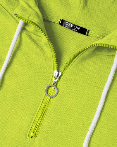 Image of GIVON Womens Casual Zip Up Hoodie Cotton Blend Soft Fabric Basic Layering Hooded Jacket with Kangaroo Pocket