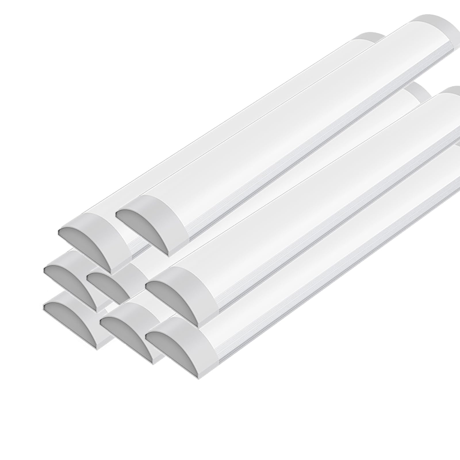 ARMAAN 3.9ft Led Batten Light, 6500K 4500LM, LED Tube Light Office Ceiling Strip, Perfil Bajo, Luz Fluorescente Para Garaje, Cocina, Taller No Empalmable,60cm-8pc