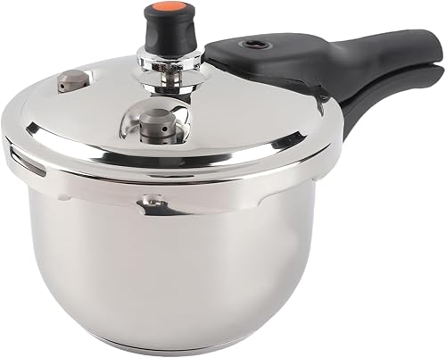 Mini olla a presión de acero inoxidable eficiente: cocción rápida, retiene nutrientes y válvulas de seguridad