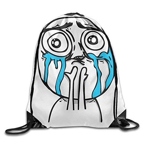 Etryrt Mochilas Bolsas de Gimnasia de Cuerdas  Funny Face Print Drawstring Backpack Rucksack