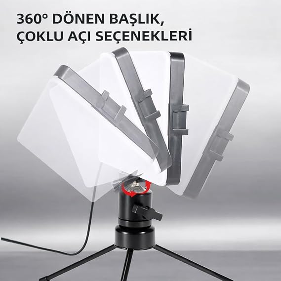 GDX SFT-120C 2'li LED Panel Işık Seti Masaüstü Standlı Renkli Filtreli Vlog Yayıncı Işığı