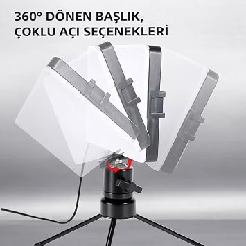 GDX SFT-120C 2'li LED Panel Işık Seti Masaüstü Standlı Renkli Filtreli Vlog Yayıncı Işığı