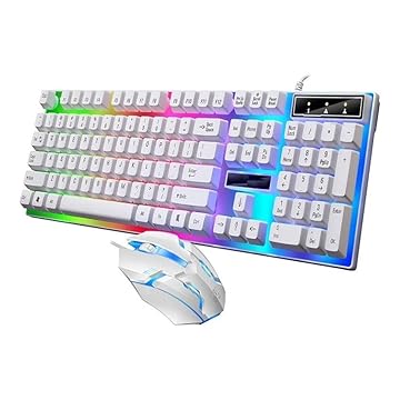 Kit Teclado + Mouse Semi Mecânico Gamer Led Rgb Luzes Branco M400 Luuk Young