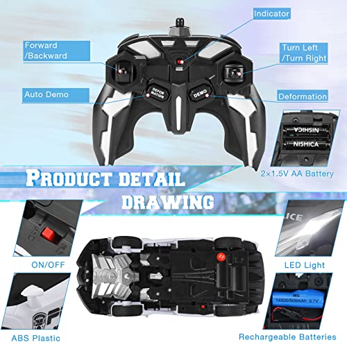 Dolanus Remote Control Car - Transform Robot RC Cars Contains All Batteries: One-Button Deformation and 360 Degree Rotating Drifting, Present Christmas Birthday Gift for Boys/Girls - Image 6