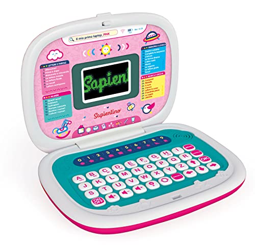 Clementoni 16403 Sapientino-Il Mio Primo Pink-Laptop Spielzeug 4 Jahre, Aktivitätszentrum und Lehrcomputer für Kinder (italienische Version), Mehrfarbig