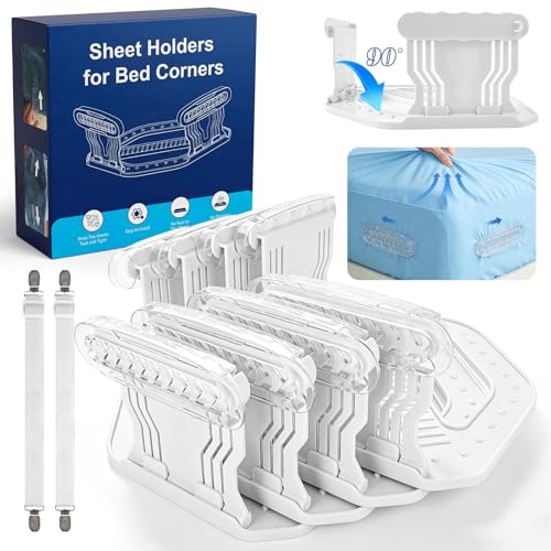 FACIACC 4Pcs Bed Sheet Holder for Corners Upgrade Fitted Sheet Holder