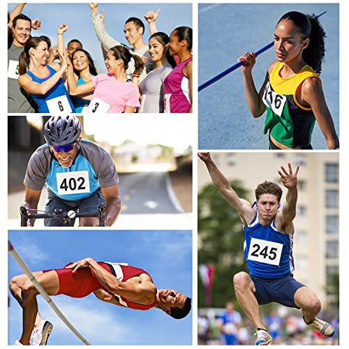 Echolife Running Bibs Competitor Number With Safety Pins, Tearproof Waterproof 5.9" X 7.9" For Marathon Races Events Sports Games (Number 1-100) #TOP5