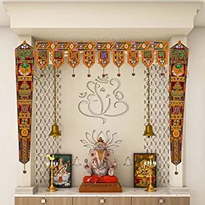 HOMESTY Velvet Toran Bandarwal and Traditional Main Entrance Side Hanging Door Valance for Home and Mandir