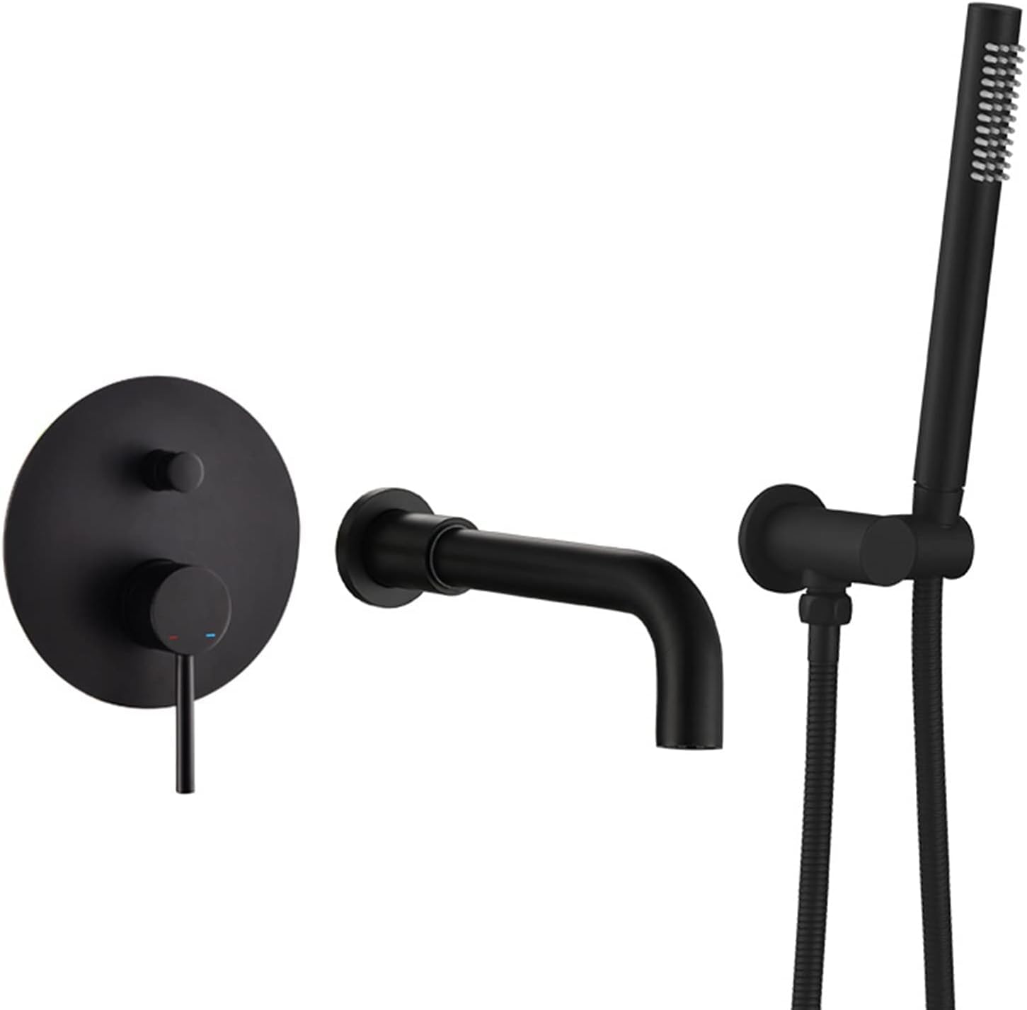 GLJTUO Bath Shower Mixer, Wall Mounted with Handheld Shower Bathroom Water Filter Mixer Tub Tap Bifunctional Hot and Cold Brass Single Lever Mixer Tub Tap