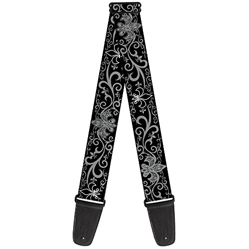 Buckle-down Gs-w30611 Sangle de guitare – Fleur de Lys avec en filigrane, 5,1 cm de large et 29–137,2 cm de long, Noir/gris - Les Beatles, Paul McCartney, John Lennon, RIngo Starr, George Harrison Buckle-down Gs-w30611 Sangle de guitare – Fleur de Lys avec en filigrane, 5,1 cm de large et 29–137,2 cm de long, Noir/gris