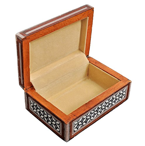 CraftsOfEgypt Jewelry Box Mother of Pearl - Egyptian Decorative Mosaic Jewelry Trinket Box - Convenient Inlaid Box for Jewelry and Other Small Items – Ideal Trinket Box for Gifting a Loved One - Thumbnail 2