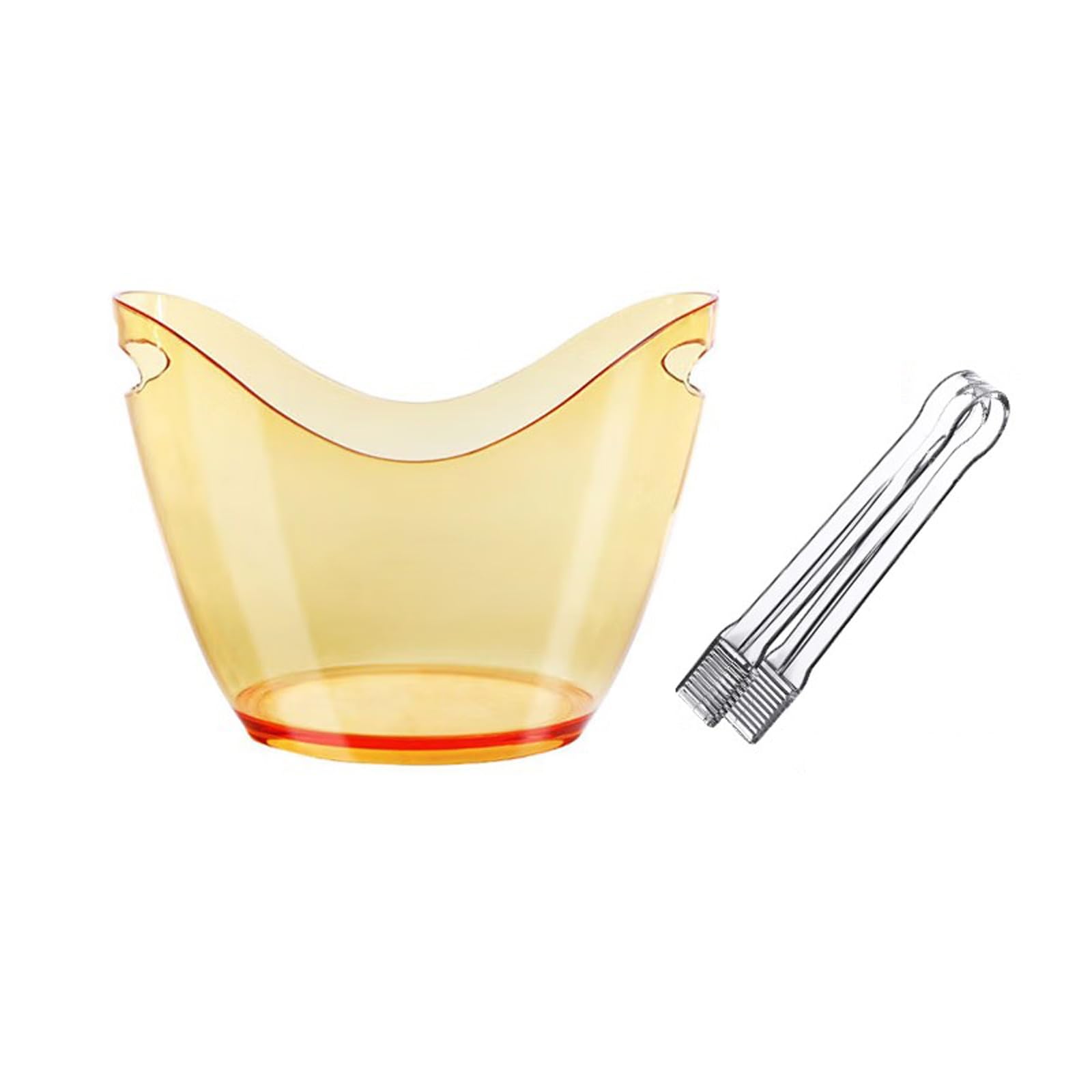 Cubos de hielo Cubitera acrílica de 8 litros con pinzas for hielo, cubo de almacenamiento ovalado de tina de plástico, cubos de hielo for 2 botellas de vino o champán, cubo de hielo Cubitera para bar