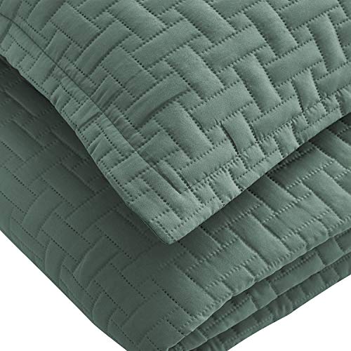 Luxe Bedding 3-Piece Oversized Quilted Bedspread Coverlet Set (Full/Queen, Spa Blue) #TOP5