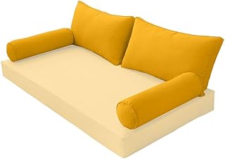 PROLINEMAX |Cover ONLY| Outdoor Style 2 Crib Piped Trim Bolster Back Pillow Slipcover AD108