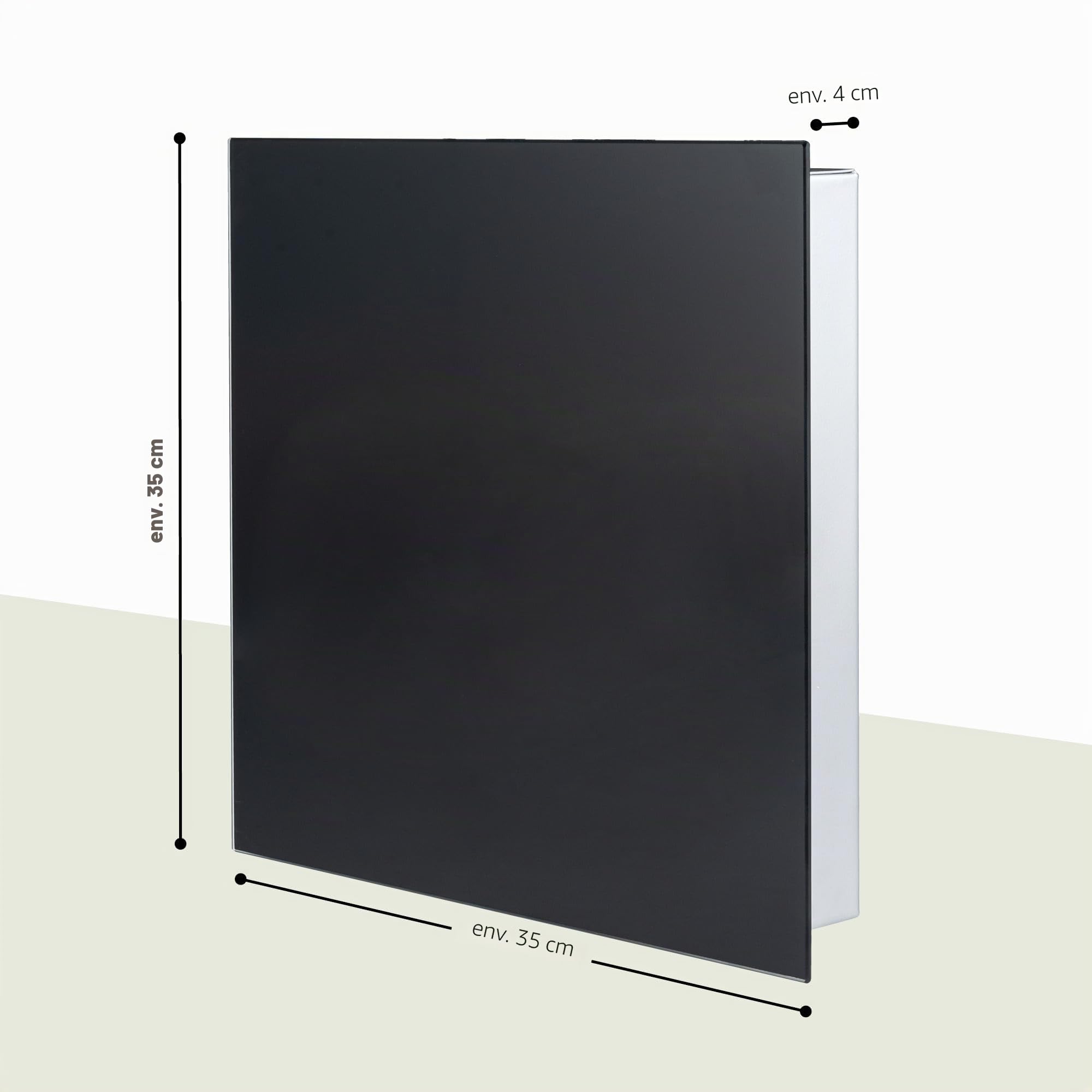 bremermann Armoire à clés XL avec façade en Verre, inscriptible, 13 Crochets, 6 aimants, 1 marqueur, 1 Porte-marqueur, Corps en métal revêtu par pulvérisation (Noir)