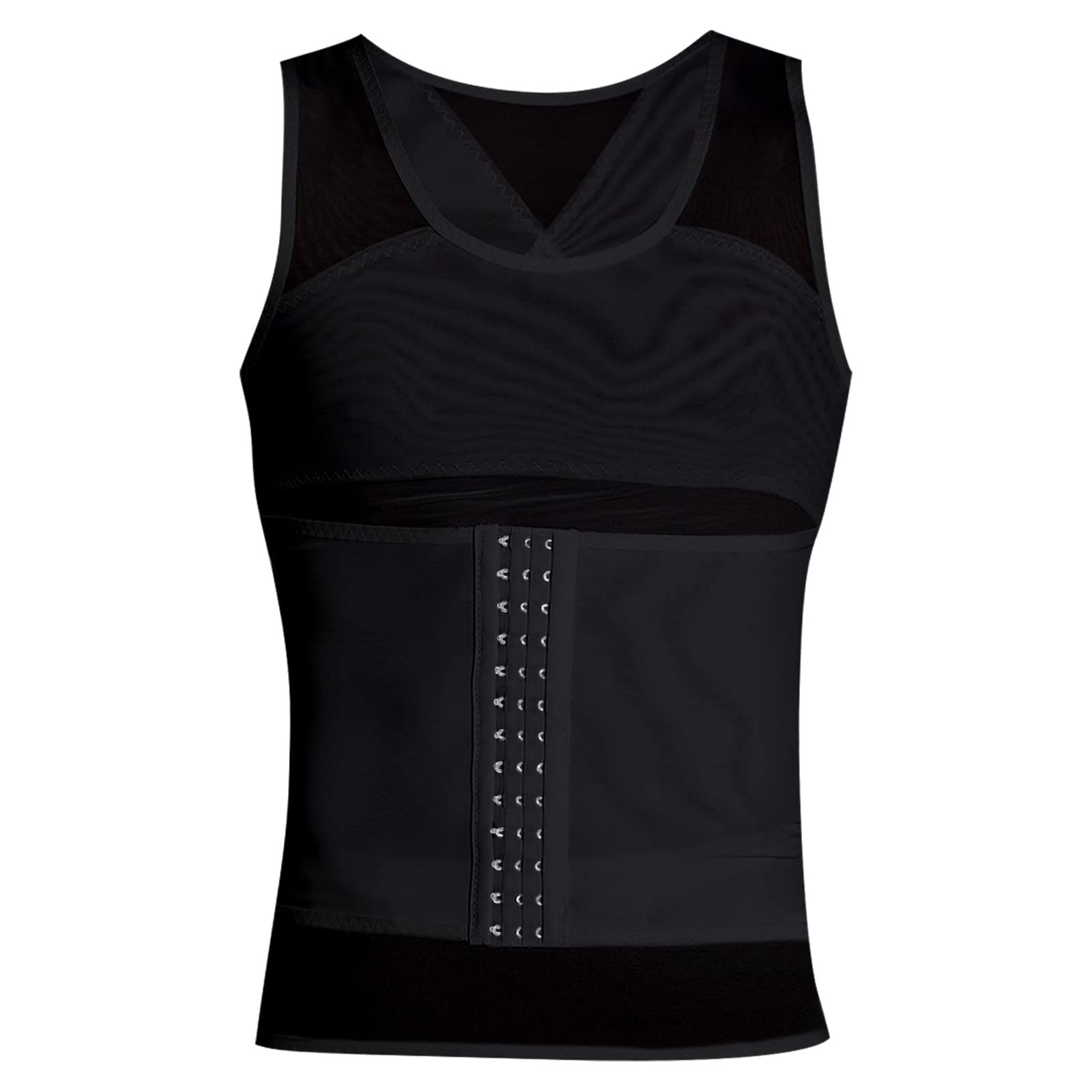 Generisch Camiseta de compresión moldeadora sin mangas para hombre, transpirable para entrenamiento de abdomen