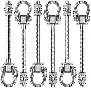 SELEWARE 6 Pack Swing Hanger, 235 x 10 mm, Stainless Steel Heavy Duty Swing Hooks for Wood and Steel Beam Yoga Hammock Chair Punching Bag Porch Swing Sets, 800 KG Capacity