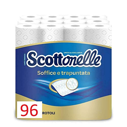 Scottonelle Carta Igienica Soffice e Trapuntata, Confezione da 96 Rotoli