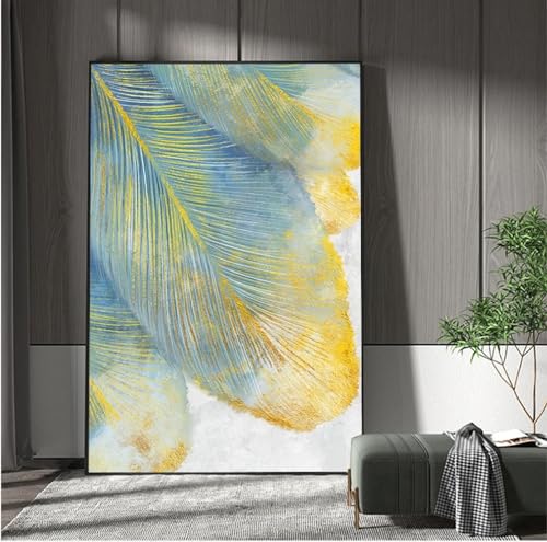 Imprimés d'art mural plumes dorées tableau chic pour maison