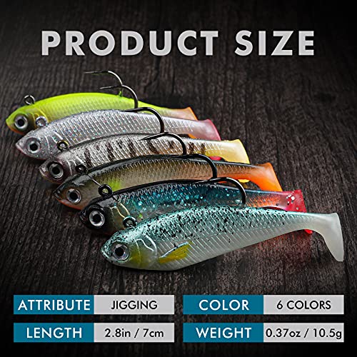 image for TRUSCEND Pre-Rigged Fishing Jigs, Super Durable Bass Fishing Lures, We