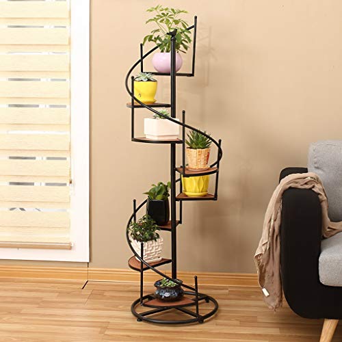 Plant Stand Metalen Ijzer Bloemrek Nordic Stijl Spiraal Trap Plant Stand Decor Opslag Plank Kan Accommoderen 8 Potten (L40xW19xH123cm) Multilayer - Afbeelding 5