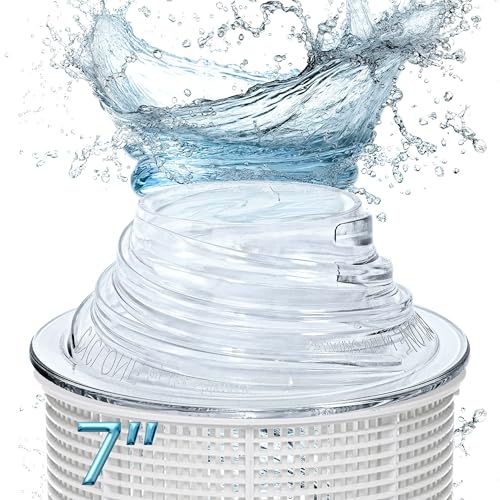 The Skimmie Cyclone (Skimmer Basket NOT Included) - Turbocharges Pool Skimmer Water Flow - Improves Pool Surface Cleaning & Debris Removal - 7 Funnel Design Works with Any Pool Water Level