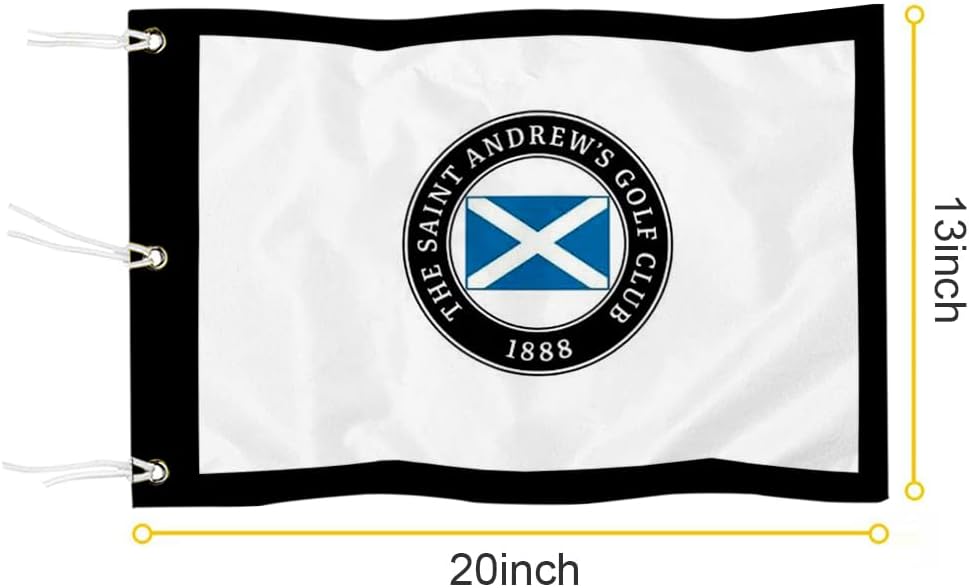 Saint Andrews Golf Club Golf Pin USGA Flag Practic Putting Green Golf Flag For Backyard Garden Double-Sewn 600D Nylon Miniature Pin Flag (20"x13" Grommet)