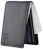 Gostwo Slim Rfid Wallet for Men Minimalist Leather ID Window Front Pocket Bifold Wallet Bussiness Card Holder Gift for Men