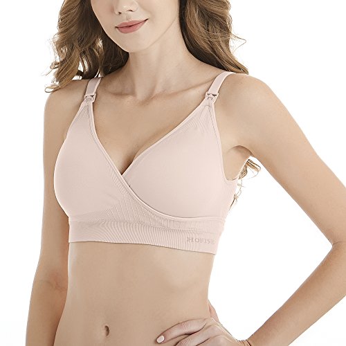 Women's Maternity Pregnancy Seamless Breastfeeding Bras No Underwire Multi 3 Pack, Large