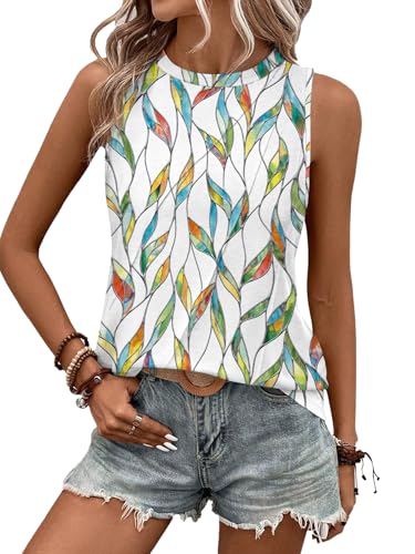 Chicrise Damen Oberteile Ärmellos Rundhalsausschnitt Blusentop Lang Basic...