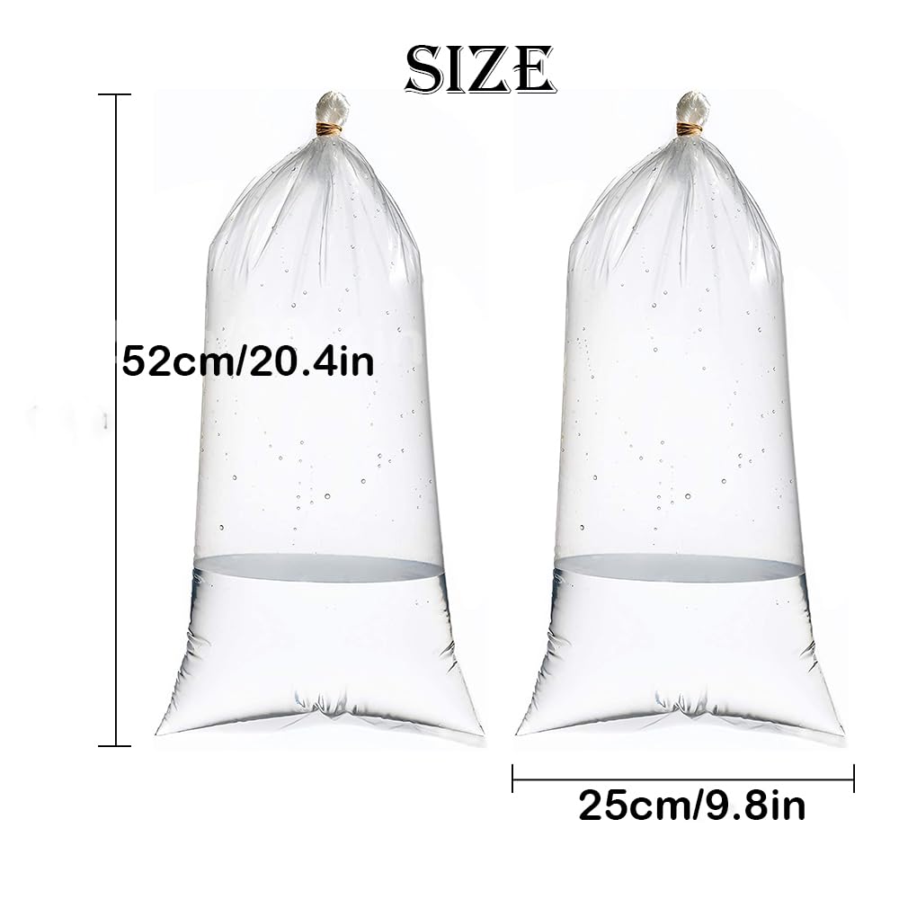 Elgbiaoxi 20 Pcs Fish Bags Leak Proof Clear Plastic Fish Bags Fish Transport Bags Size 20.4X 9.8 Inches for Tropical & Marine Fish Transport - Image 2