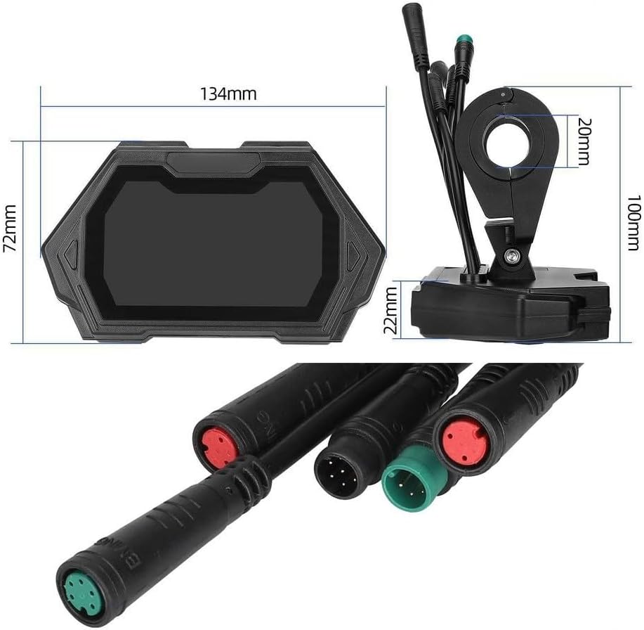 Electric Scooter LCD Display Dashboard Meter with Clear Screen and Five-Wire Connector, Real-Time Speed and Battery Indicators, for Kukirin G2 Pro/Max/Master and for G3 Pro Models(FEIMI-16)