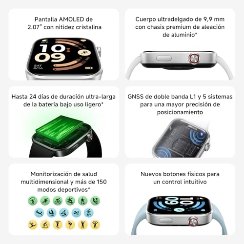 XIAOMI Redmi Watch 6, smartwatch Hombre y Mujer, 24 días, Gris - Imagen 3
