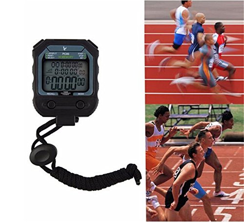 Cuzit Digital Profesional Atletismo Cronómetro Temporizador Alarma 3 Filas 100 Vueltas 1/1000 Segundo Digital Deporte Temporizador de Cuenta Regional en Línea PC80