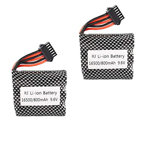 2 Pcs 9.6V 20C 16500 X 3 800mAh Rechargeable SM6P Plug Lithium Battery for High Speed RC Car S911 S912 9115 9116 9120 Remote Control Toy 9.6volts