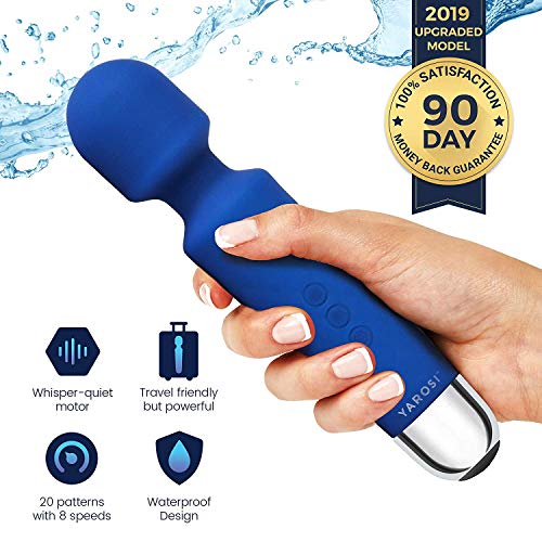 Therapeutic Massager by Yarosi - Strongest Cordless Handheld Therapeutic Vibrating Power - Best Rated for Travel Gift - Magic Stress Away - Perfect on Back, Legs, Hand Pains and Sports Recovery BL