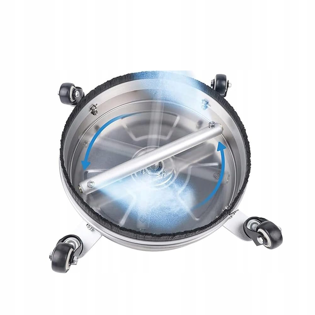 Rosfix Zestaw szczotek T-Racer 34 cm ze stali nierdzewnej – obrotowa głowica 275 bar, szybkie mocowanie 1/4", 60°C | czyszczenie podłóg, ścian, płytek | akcesoria do myjki wysokociśnieniowej