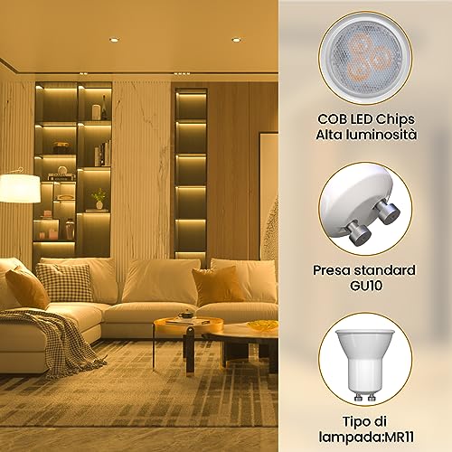 Bonlux Lampada LED MR11 GU10 3W 300LM bianco caldo...