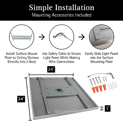 Image of UltraLux 2x2 Surface Mount Slim LED Panel Dimmable 3CCT Matte White 1Pk