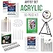 U.S Art Supply 60-Piece Deluxe Acrylic Painting Set with Aluminum Tabletop Easel, 24 Acrylic Colors, Acrylic Painting Pad, Stretched & Canvas Panels, Brushes & Palette Knives