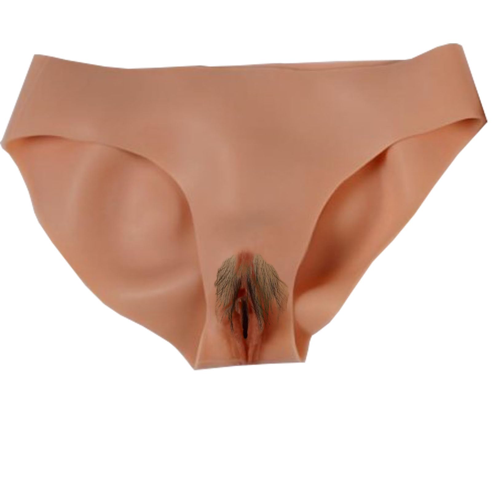 Wlxff Men's White Crossdresser Gaff Silicone Panty, Gaff Hip Enhancer Silicone Briefs, Insertable Hiding Gaffs Panties, Fake Vagin Underwear For Transgender Transvestite Drag Queen