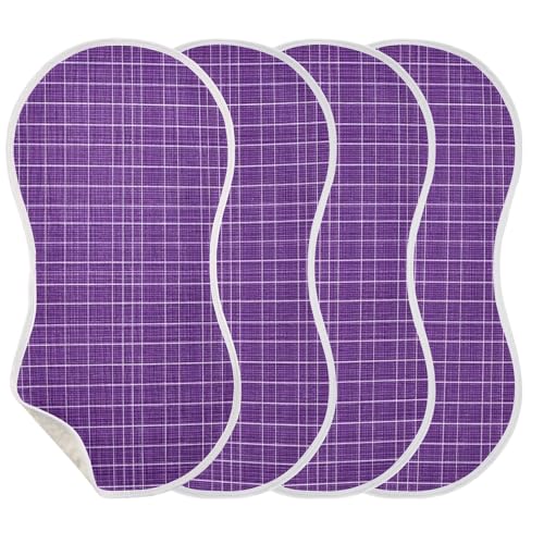 Kigai Purple Plaid Baby Burp Cloths Extra Soft and Absorbent Burping Rags Cotton Burping Clothes Baby Washcloths for Newborn Boys Girls - 1 Pack3