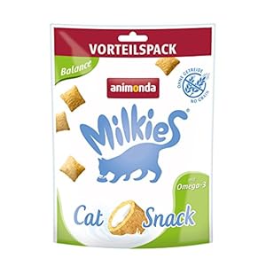 animonda Milkies Balance, getreidefreie Knusperkissen für Katzen, Katzensnack, 6 x 120 g