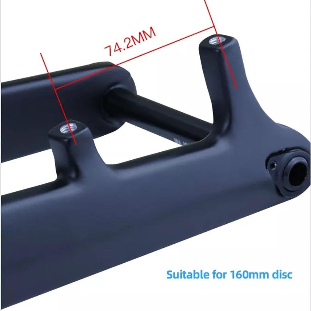 Horquilla MTB de 26/27,5/29 Pulgadas rígida cónica de Fibra de Carbono Completa, Eje pasante de 15 x 110 mm, Tubo de Freno de Disco para Bicicleta, sin Rosca, Horquillas Delanteras