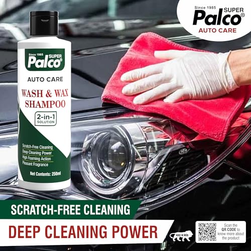 Image of PALCO Combo Auto Care 2 Products | Wash & Wax Shampoo 250ml & Auto Body Polish 200ml Combo Pack | Car Cleaning Shampoo with High Foaming Action & UV Protected Long Lasting High Gloss Polish for Shine