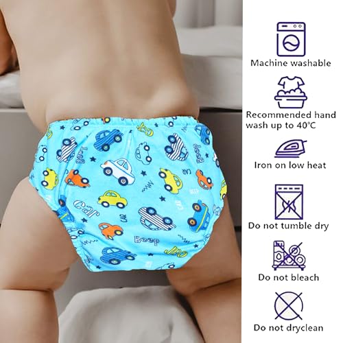 Image of VParents Padded Underwear for Babies and Toddlers with 3 Layers of Cotton Padding Potty Training Pull Up & Diaper-Free Time (3-4 years) Car