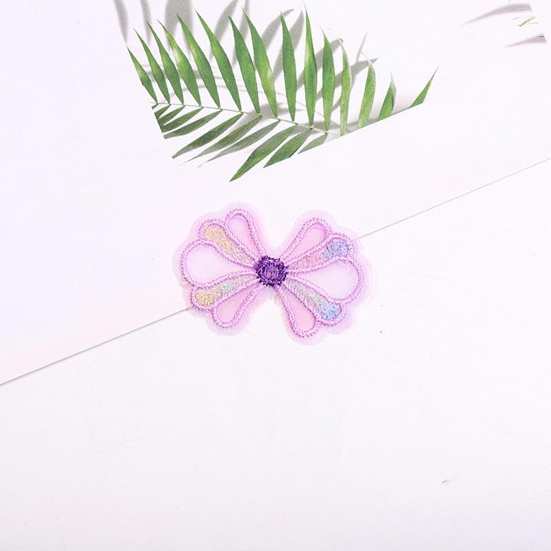 Parches de Bordado Parches Bordados pequeños con Lazo de Gasa Encaje, 4 x 3,5 cm, 50 Unidades, for Planchar, Chinos, for Coser en Ropa, Vaqueros y Chaquetas(White)