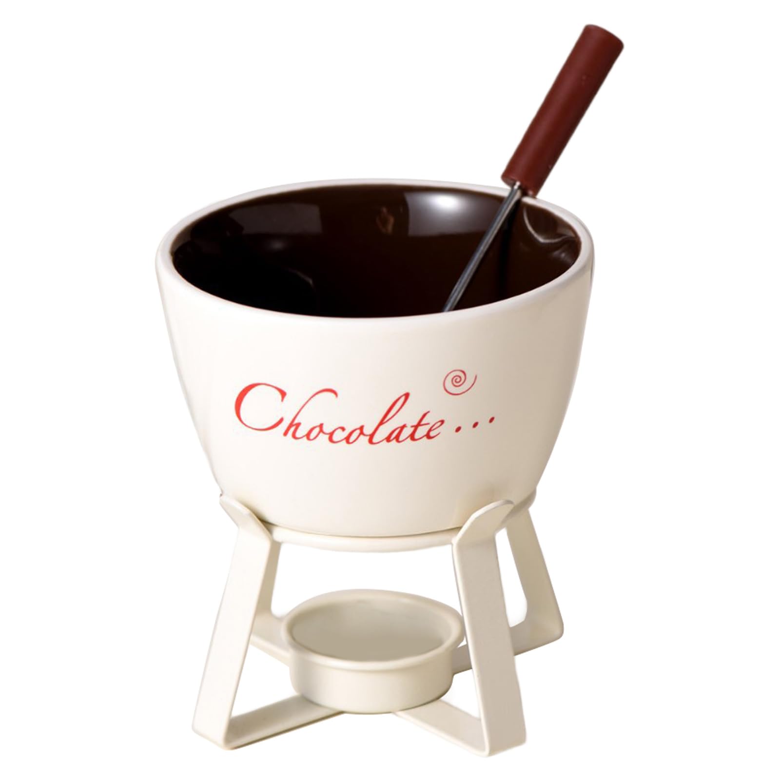 Yhplxyuus Fondue Pots Set for Chocolate, Cheese, Candy Minis Ceramic Fondue with Forks Birthday Gift Ceramic Butter Warmers Set Tealight Porcelain Melting