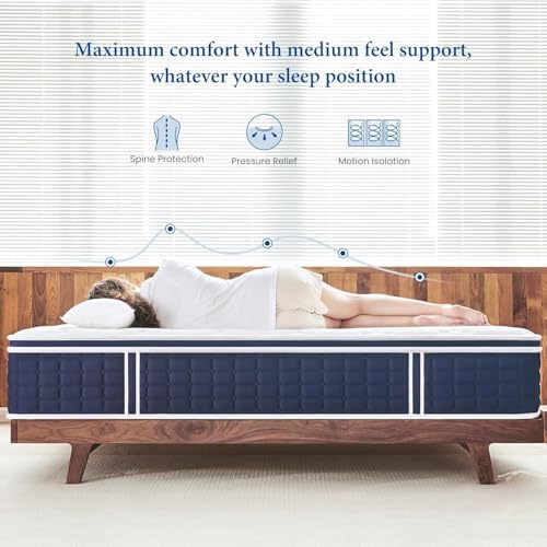 Image of Coolvie Twin XL Mattress 12 Inch, Medium Firm XL Twin Mattress in a Box | Hybrid Individual Pocket Springs with Memory Foam, Cooler Sleep with Pressure Relief and Support, Motion Isolation